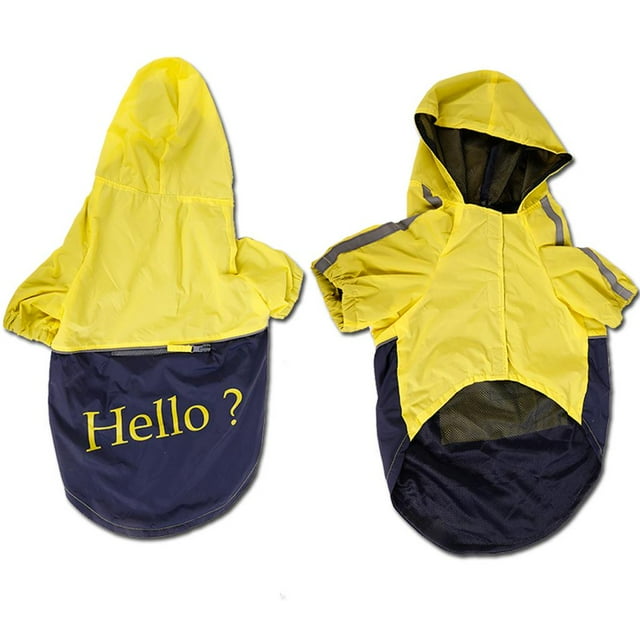 Impermeable para perro Grande Zulema impermeable amarillo con azul tamaño L