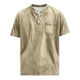 thumbnail image 6 of Jerdar Men's Henley Shirt 100% Cotton Acid Wash Tee Short Sleeve Solid Retro Vintage Style Washed Henley Casual T-Shirt, 6 of 6