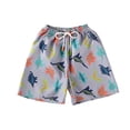 thumbnail image 2 of Boys' Colorful Dinosaur Print Swim Trunks, Quick-Dry Elastic Waist Board Shorts for Kids Beach Activities, 3-10 Years Gray 11-12Y, 2 of 4