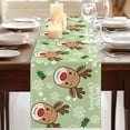 thumbnail image 3 of Table Runners 72 Inches Long Dress Scarves, Christmas Green Farmhouse Kitchen/Dining Table Runner, Coffee Tablerunners, Xmas Cute Elk Winter Leaves Cartoon Snowflake 16x72 Inch, 3 of 9