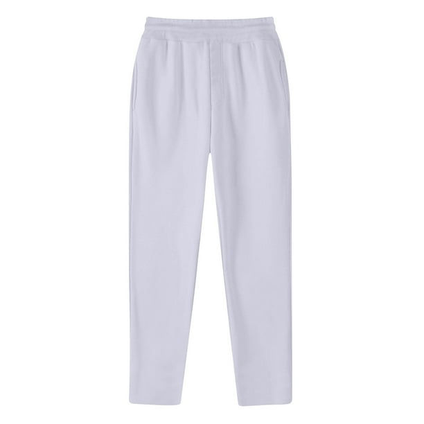 Pantalones largos de moda para hombre con cordón, cintura elástica, color sólido, pantalones casuales largos de chándal, pantalones para hombre