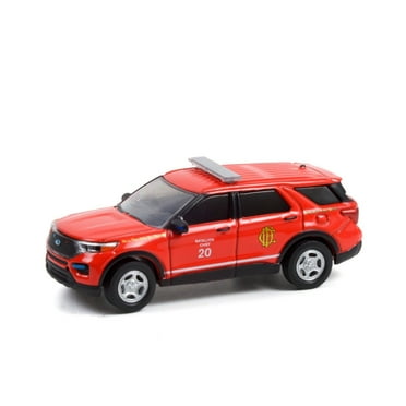 Chicago Fire Department (Illinois) 2020 Ford Police Interceptor Utility Battalion Chief, Red - Greenlight 67010F/48 - 1/64 scale Diecast Model Toy Car