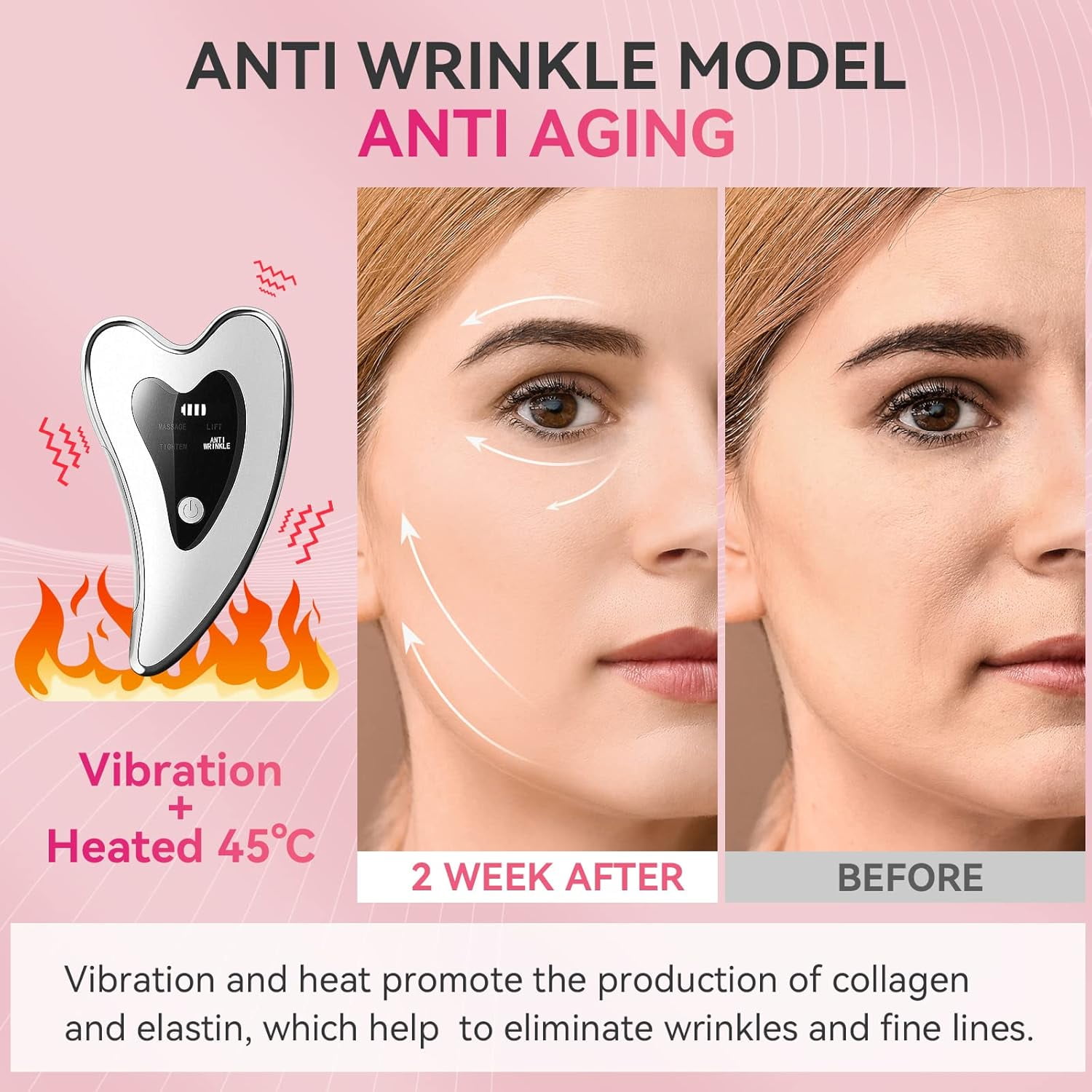 2025  3-in-1 Electric Gua Sha Massager - Heated & Vibrating Face Sculptor with Red Light Therapy for Anti-Aging