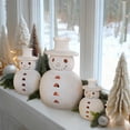 thumbnail image 6 of Christmas Decorations - Handmade Terracotta Snowman Figurines - 1 Pack White Clay Winter Decor Holiday Rustic Unique Decor for Home Table Room Farmhouse Indoor Outdoor,M,11.5", 6 of 12