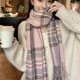 thumbnail image 5 of Bufandas a cuadros para mujeres hombres invierno cálido mantón largo envuelve rejilla grande grande suave manta gruesa bufandas, 5 of 6