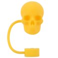 thumbnail image 3 of Cubre Pajitas Silicona Con Forma Calavera Adornos Pajita 10 Mm para 30/40 Oz () Amarillo, 3 of 4