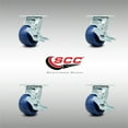 thumbnail image 2 of 4 Inch SS Solid Poly Swivel Caster Set with Ball Bearings and Brakes SCC, 2 of 2