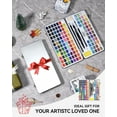 thumbnail image 6 of Lightwish Watercolor Paint Set 128 Colors, Portable Water Colors Paint Set Includes  Watercolor Paper, Brushes, Pencils, Eraser, Sponge for Adults, Beginners, 6 of 8