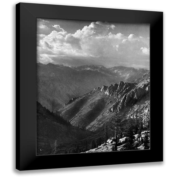Adams, Ansel 12x14 Black Modern Framed Museum Art Print Titled - Middle Fork at Kings River from South Fork of Cartridge Creek, Kings River Canyon, proposed as a nat