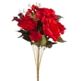 thumbnail image 2 of Enova Home 20" Tall Mixed Artificial Silk Roses with Small Berry Faux Flowers Bush for Home Office Wedding Vase Decoration (Red), 2 of 3