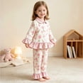 thumbnail image 4 of YDFCWXW Toddler Girl Clothes Winter Spring, Tunic Shirt Ruffle Pants, 2 Set, Gift, Pototshoot Daily (Red, 3-4 Years), 4 of 6