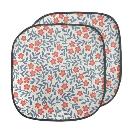 

Vintage Chair Seating Cushion Set of 2 Vintage Retro Flower Design Bohemian Classical Ornamental Daisy Blooms Pattern Seat Pads with Anti-slip Backing 16 x16 Red Blue White by Ambesonne