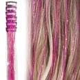 thumbnail image 2 of 6x Hair Tinsel Clip Glitter Tinsel Extensions,Party Festival Fairy Hair Accessories for Women,Fairy Sparkle Strands Birthday Gifts,20 Inch Heat Resistant Glitter Tinsel Hair Extension with Clips on,E, 2 of 9