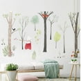 thumbnail image 4 of Mural de decoración de fondo de TV, pegatinas de pared de animales de estilo nórdico grande para niños, árbol de dibujos animados, bosque, niños, habitación de bebé, póster adhesivo Adepaton 2022086-1, 4 of 6