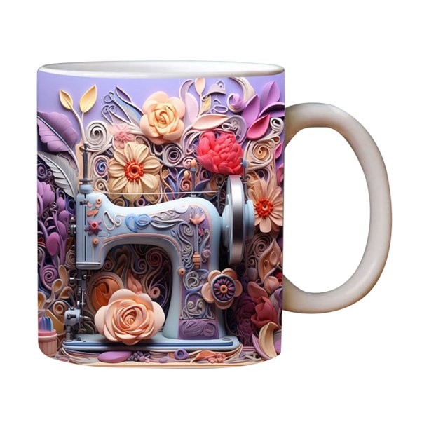 Taza de máquina de coser 3D de 11 oz, taza de café divertida y novedosa para regalos de cumpleaños y Navidad