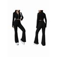 thumbnail image 3 of Conjunto de Dos Piezas para Mujer, Pantalón Corto de Larga con Cremallera y Pantalones, Chándal Sexy y Ajustado para Estar en Casa. Negro M, 3 of 6