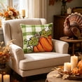 thumbnail image 2 of Btomtd Couch Pillow Covers 18 x 18 Inch, Thanksgiving Pumpkin Maple Leaf Linen Throw Pillow Cover, Farmhouse Decorative Pillow Cases for Sofa Bed, A, 2 of 6
