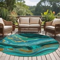 thumbnail image 4 of Large Round Rug 8Ft Washable Non-Slip, Dark Green Marble Circle Area Rugs for Living Room Bedroom, Modern Abstract Art Marble Fluid Indoor Floor Mats Carpet Runner for Home Decor, 4 of 8