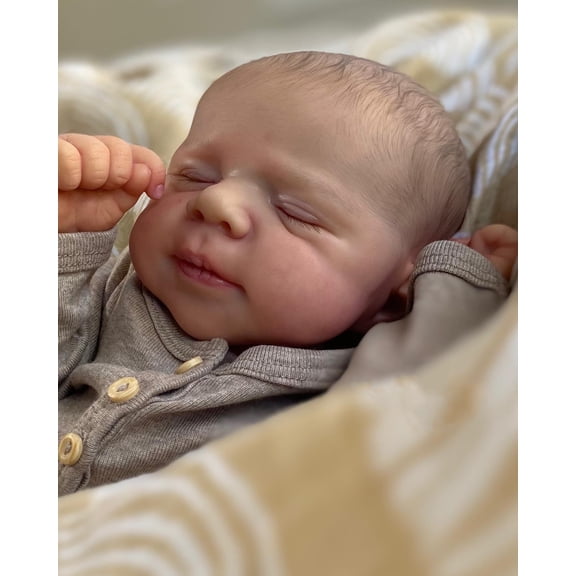 Lifelike Reborn Baby Dolls 18 inch Full Body Vinyl Boy Poseable Sleeping Real Life Baby with Doll Accessories and Feeding Toy for Kids Age 3
