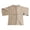 Khaki, variant on Trendfront Womens Summer Crew Neck Elbow Sleeve Tops Cropped Length Solid Color Tees Plain Casual Everyday Style Wear T-Shirts
