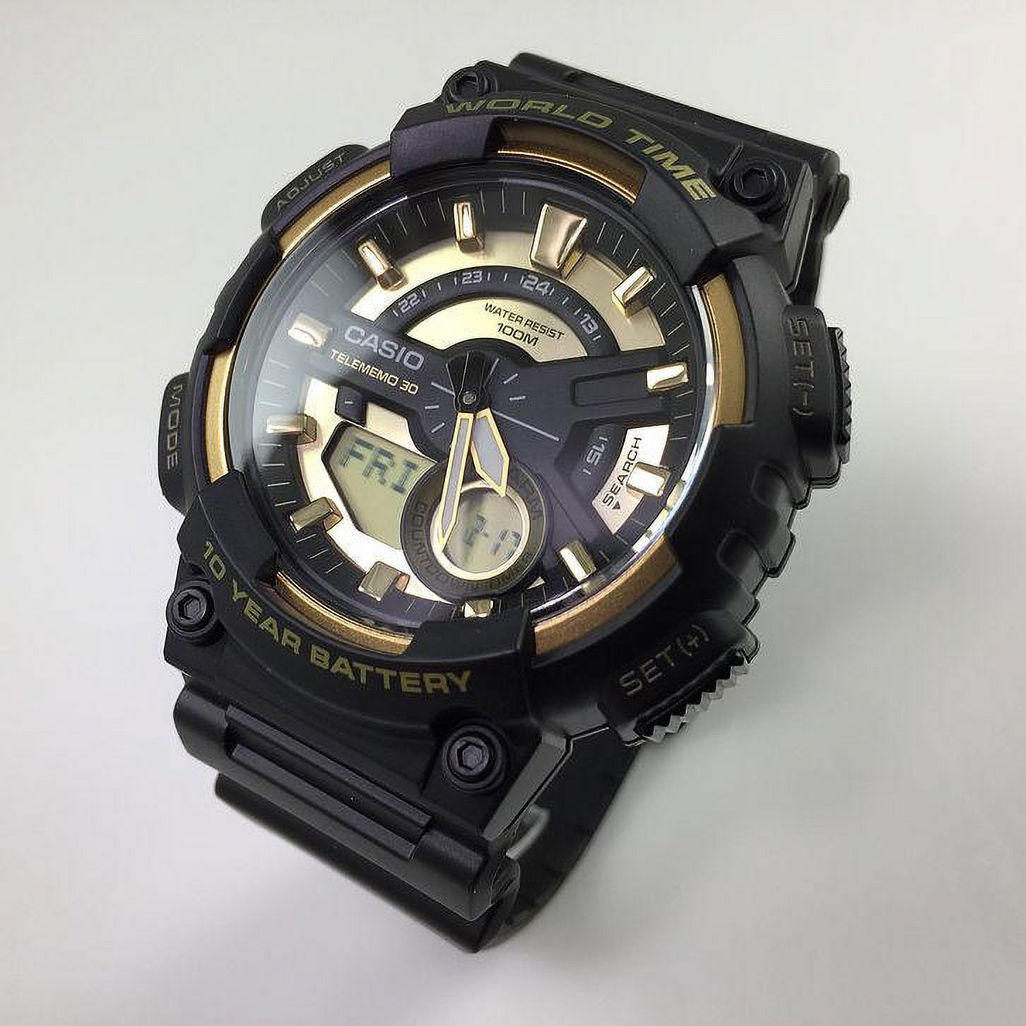 Men's Ana-Digi Watch, Black/Gold, AEQ110BW-9AVCF - image 2 of 4