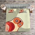 thumbnail image 3 of Ambesonne Owl Quilted Bedspread Set 3 Pcs, Full Moon Night Animal, Queen Size, Multicolor, 3 of 3