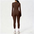 thumbnail image 4 of Ensemble de Yoga pour Femmes, Mode Décontractée Couleur Unie Manches Longues Col Rond Ajusté, Pantalons pour Femmes, 4 of 7