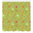 thumbnail image 3 of Ambesonne Floral Shower Curtain, Bluebell Flowers, 69"Wx84"L, Green Pink, 3 of 5