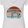 thumbnail image 4 of Inktastic Zebra Safari Animal Sunset Women's V-Neck T-Shirt, 4 of 5