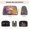 thumbnail image 5 of Cauagu Meditating Cute Horse Print Large Cosmetic Bag,Portable Cosmetics Pouch Travel Makeup Bag Large Capacity Travel Makeup Case Organizer Makeup Brush Organizer, 5 of 8