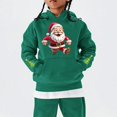 thumbnail image 5 of UACY Girls Christmas Hoodie Kids Cute Preppy Fleece Lined Long Sleeve Santa Claus Graphic Hooded Sweatshirt Fall Winter Pullover Tops (Blackish Green, 4-5 Years), 5 of 5