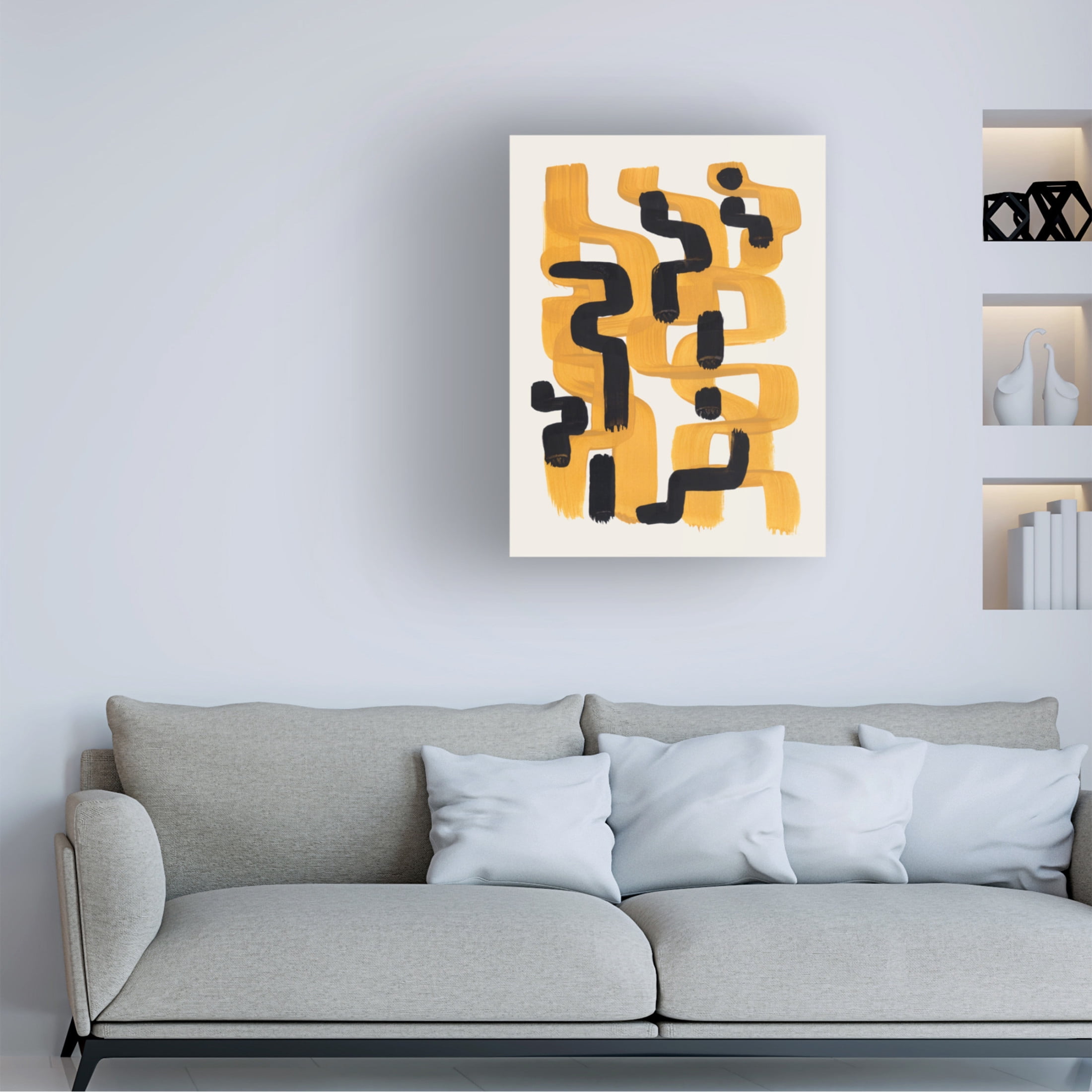 Trademark Fine Art Ejaaz Haniff  Mustard Wiggle No2 Canvas Wall Art
