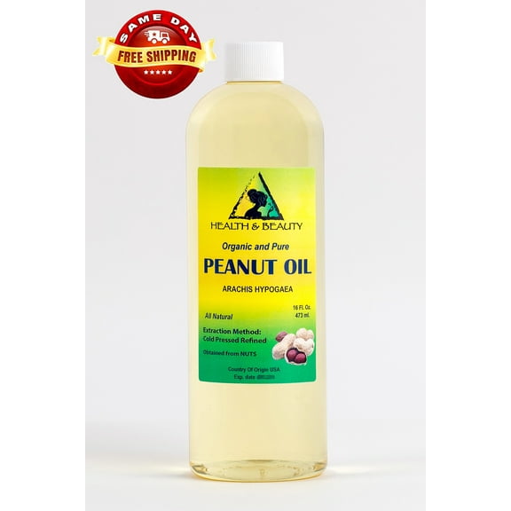PEANUT OIL REFINED ORGANIC CARRIER COLD PRESSED 100% PURE 16 OZ