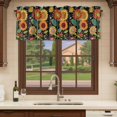 thumbnail image 6 of Vintage Sunflower Curtain Valances for Windows, Kitchen Valance Window Treatments Panel 2 Pack, Black Boho Ethnic Summer Botanical Rod Pocket Short Curtains for Bathroom Bedroom 42 x 12 Inch, 6 of 8