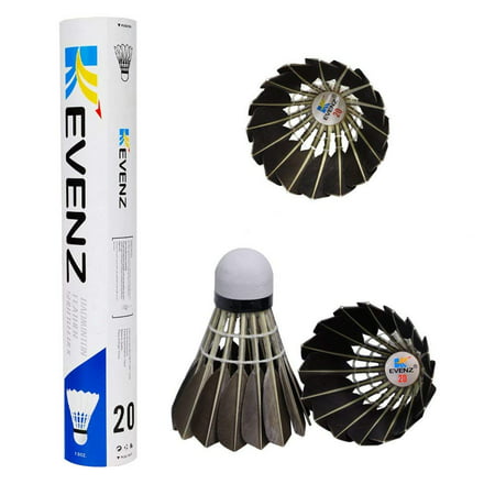 12-Pack KEVENZ Goose Feather Badminton Shuttlecocks with Great Stability and Durability,High Speed Badminton Birdies (Best Badminton Feather Shuttlecock)