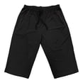 thumbnail image 4 of BVnarty Men's Capri Pants Ice Silk Solid Color Casual Below The Knee Lightweight Bermuda Shorts with Elastic Drawstring Waist and Zipper Pocket Black S, 4 of 6