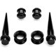 thumbnail image 3 of 50pcs Kit de camilla de oreja (Negro 1) Túneles de silicona Conos de acrílico y tapones Juego de medidores de expansor de ojales para mujeres Hombres Joyería de perforación corporal, 3 of 4