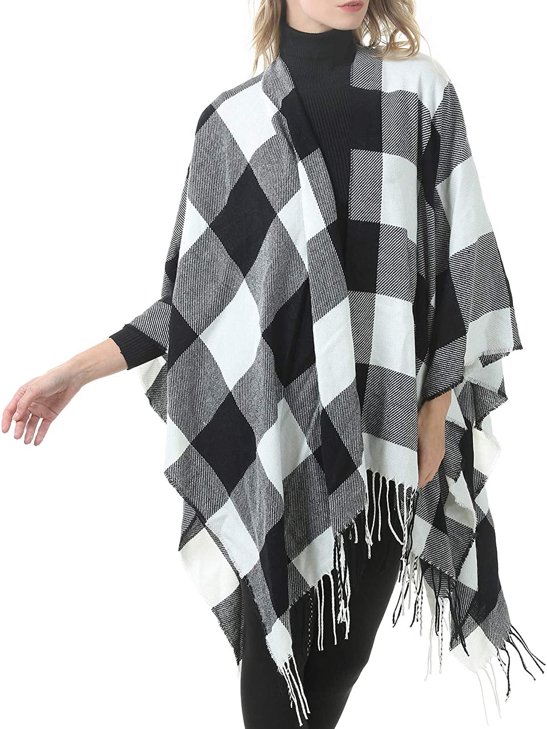 Women's Warm Shawl Wrap Open Front 