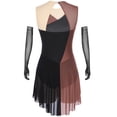 thumbnail image 2 of Haitryli Robe de Patinage Artistique Sans Manches avec Strass et Gants, Rose Poussiéreux TG, 2 of 6