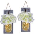thumbnail image 1 of Mason Jar Scence Wall Art decoración del hogar con temporizador LED - Iluminación Country Farm Night Light decoración, jarrones decorativos para cocina, baño, dormitorio, suelo, oficina TUNC Sencillez, 1 of 3