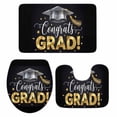 thumbnail image 2 of Graduate Season Bathroom Rugs Set Congrats Grad Bachelor's Cap Celebration Black Non Slip Absorbent Soft Bath Mats 3 Piece Set with Bathroom Rug, U-Shaped Floor Mat, Toilet Seat Cover Small Size, 2 of 9