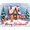 1A, variant on Gingerbread House Christmas Banner Festive Snow Design Holiday Decor for Christmas Celebration Winter Party Indoor Decoration