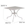 thumbnail image 4 of 35.5'' Square Coral Indoor-Outdoor Steel Patio Table, 4 of 4