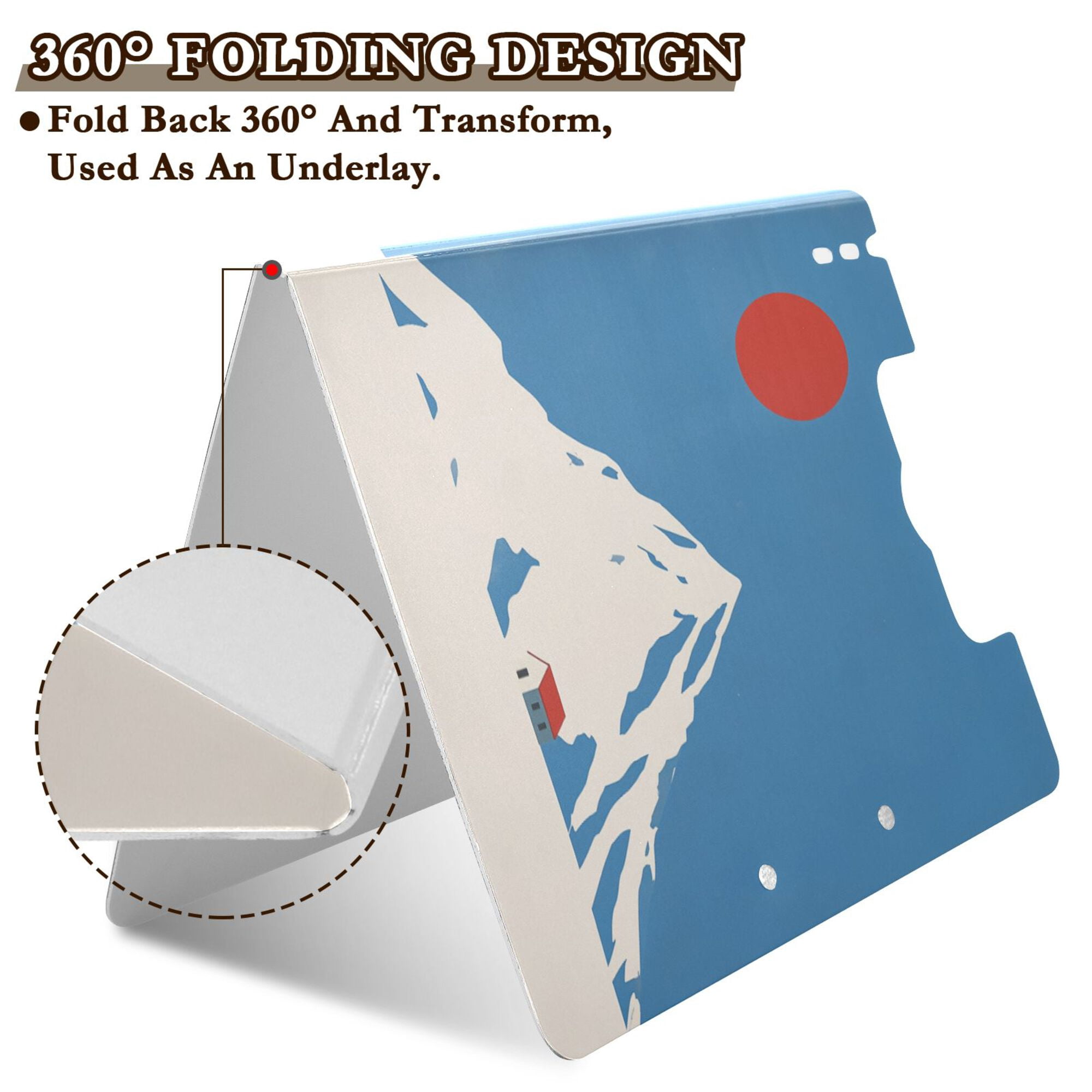 FORMRS A4 Clipboard Folder with Pen Holder Horizontal Foldable School Office Binder, Snow Mountain