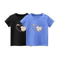 thumbnail image 2 of Frnrwgo Kids Shirts Boys Girls Black 2-Pack Cute Graphic Tee Tops Kids Summer School Outfit Clothes 1T-14, 2 of 3