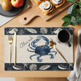 thumbnail image 2 of Placemat Set of 4 Crab Shell Fish Placemats for Dining Table Seaweed Starfish Washable Table Mats for Kitchen and Party Decor Indoor & Outdoor Use, 2 of 8