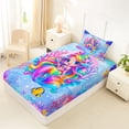 thumbnail image 4 of Erosebridal Watercolor Cartoon Mermaid Twin Sheet Sets,Ocean Animals Bedding For Girls Kids 3-Piece, 4 of 6