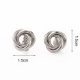 thumbnail image 5 of Mightlink 1 Pair Women Stud Earrings Hollow Metal Wire Entangled Shape Electroplated Anti-allergy Lightweight Ear Decoration Jewelry Party Prom Commute Ear Studs, 5 of 6