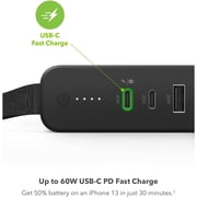mophie powerstation pro AC (2023) - 27 00 mAh External Battery compatbile with MacBook & iPad Portable PD battery with 100W of AC & 60W USB-C Fast Charge integrated carry strap - USB-C cable included.