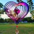 thumbnail image 7 of Wind Outdoor 3D Wind Hanging Yard Garden Decor Stainless Heart Pattern with 360 Rotating Hook, Swing Car Ornament, Teal Christmas Garland, Rear View Swinging Animal, Wind Chime Ornament *1, 7 of 7